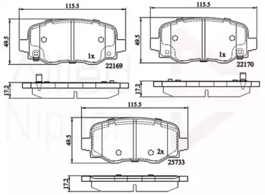 COMLINE adb32303 -  Комплект тормозных колодок, дисковый тормоз