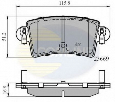COMLINE cbp01036 -  Комплект тормозных колодок, дисковый тормоз