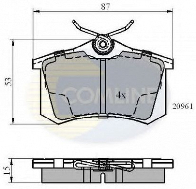 COMLINE cbp0108 -  Комплект тормозных колодок, дисковый тормоз