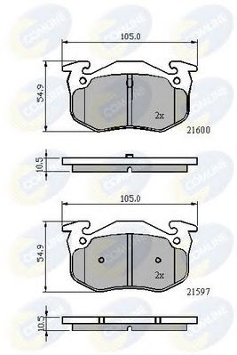 COMLINE cbp01080 -  Комплект тормозных колодок, дисковый тормоз