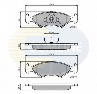 COMLINE cbp0118 -  Комплект тормозных колодок, дисковый тормоз