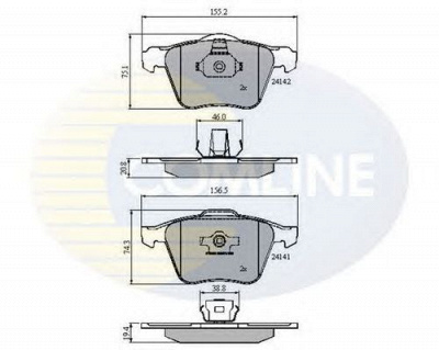 COMLINE cbp01280 -  Комплект тормозных колодок, дисковый тормоз