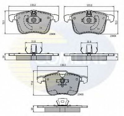 COMLINE cbp01593 -  Комплект тормозных колодок, дисковый тормоз
