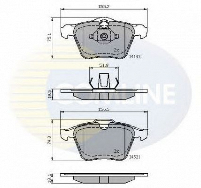 COMLINE cbp01608 -  Комплект тормозных колодок, дисковый тормоз