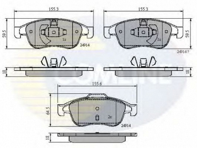 COMLINE cbp01677 -  Комплект тормозных колодок, дисковый тормоз