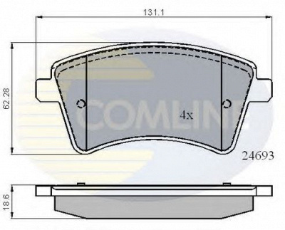COMLINE cbp01707 -  Комплект тормозных колодок, дисковый тормоз