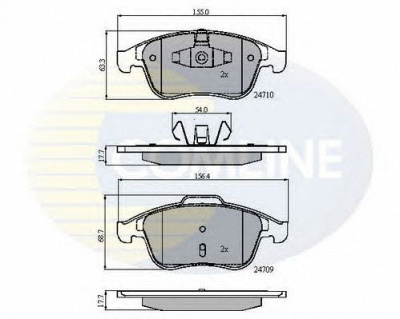 COMLINE cbp01725 -  Комплект тормозных колодок, дисковый тормоз
