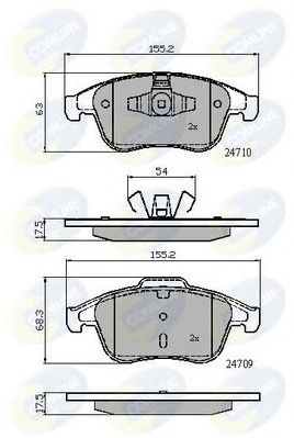 COMLINE cbp02001 -  Комплект тормозных колодок, дисковый тормоз