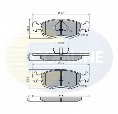 COMLINE cbp0201 -  Комплект тормозных колодок, дисковый тормоз