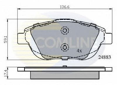 COMLINE cbp02027 -  Комплект тормозных колодок, дисковый тормоз