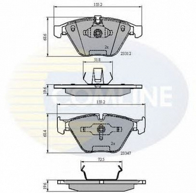 COMLINE cbp02033 -  Комплект тормозных колодок, дисковый тормоз