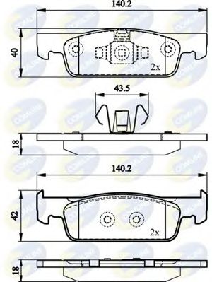 COMLINE cbp02144 -  Комплект тормозных колодок, дисковый тормоз