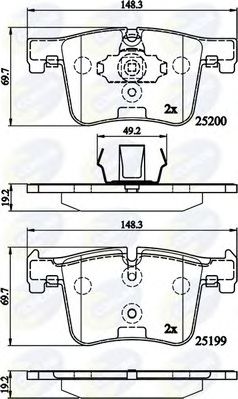 COMLINE cbp02149 -  Колодки тормозные дисковые передние, комплект