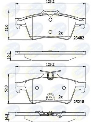 COMLINE cbp02198 -  Комплект тормозных колодок, дисковый тормоз