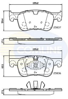 COMLINE cbp02246 -  Комплект тормозных колодок, дисковый тормоз
