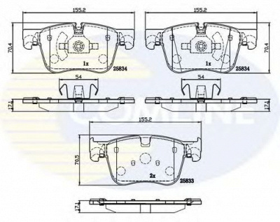 COMLINE cbp02250 -  Комплект тормозных колодок, дисковый тормоз