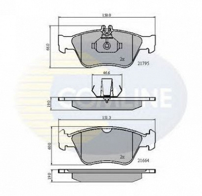 COMLINE cbp0274 -  Комплект тормозных колодок, дисковый тормоз