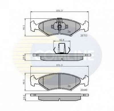 COMLINE cbp0444 -  Комплект тормозных колодок, дисковый тормоз