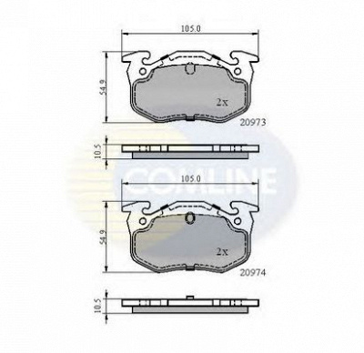 COMLINE cbp0522 -  Комплект тормозных колодок, дисковый тормоз