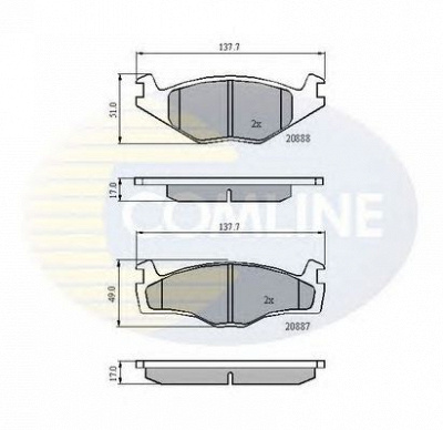 COMLINE cbp0703 -  Комплект тормозных колодок, дисковый тормоз