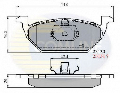 COMLINE cbp0737 -  Комплект тормозных колодок, дисковый тормоз