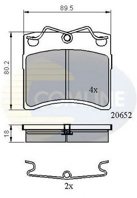 COMLINE cbp0925 -  Комплект тормозных колодок, дисковый тормоз
