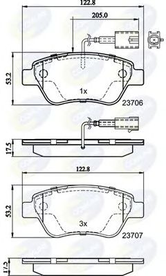 COMLINE cbp11037 -  Комплект тормозных колодок, дисковый тормоз