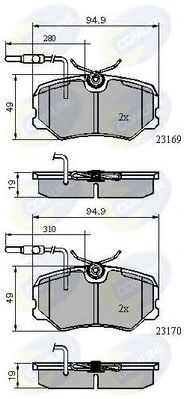 COMLINE cbp11098 -  Комплект тормозных колодок, дисковый тормоз