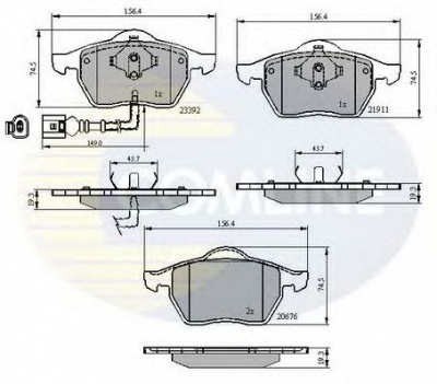 COMLINE cbp11111 -  Комплект тормозных колодок, дисковый тормоз