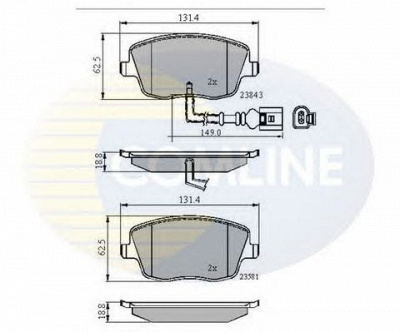 COMLINE cbp11147 -  Комплект тормозных колодок, дисковый тормоз
