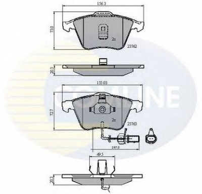 COMLINE cbp11200 -  Комплект тормозных колодок, дисковый тормоз