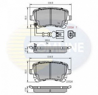 COMLINE cbp11313 -  Комплект тормозных колодок, дисковый тормоз