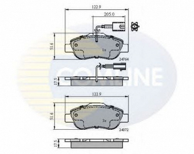 COMLINE cbp11600 -  Комплект тормозных колодок, дисковый тормоз
