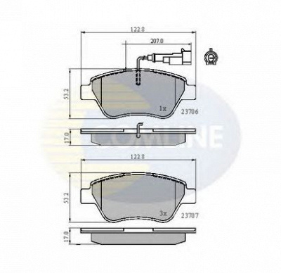 COMLINE cbp11702 -  Комплект тормозных колодок, дисковый тормоз