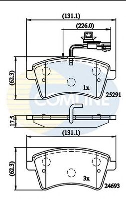 COMLINE cbp11707 -  Комплект тормозных колодок, дисковый тормоз