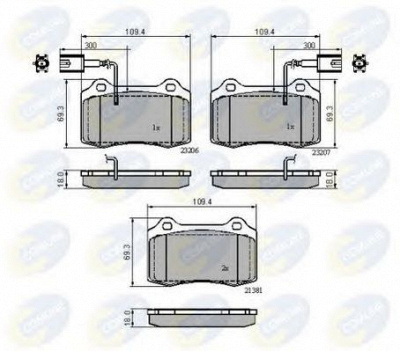 COMLINE cbp11758 -  Комплект тормозных колодок, дисковый тормоз