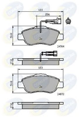 COMLINE cbp11785 -  Комплект тормозных колодок, дисковый тормоз