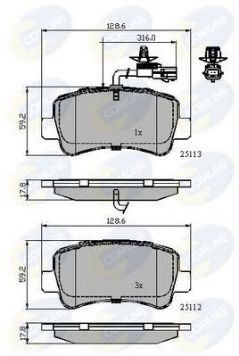 COMLINE cbp12105 -  Комплект тормозных колодок, дисковый тормоз