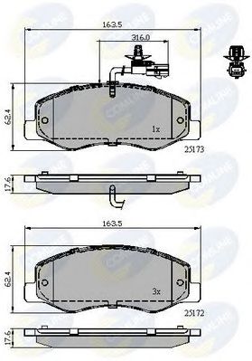 COMLINE cbp12108 -  Комплект тормозных колодок, дисковый тормоз