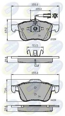 COMLINE cbp12118 -  Комплект тормозных колодок, дисковый тормоз