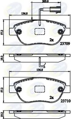 COMLINE cbp12140 -  Комплект тормозных колодок, дисковый тормоз