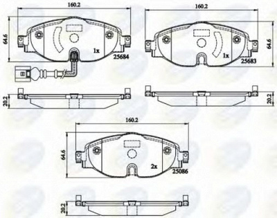 COMLINE cbp12158 -  Комплект тормозных колодок, дисковый тормоз