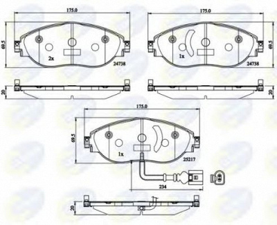 COMLINE cbp12201 -  Колодки тормозные дисковые передние, комплект