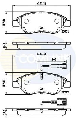 COMLINE cbp12213 -  Комплект тормозных колодок, дисковый тормоз