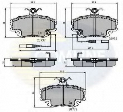 COMLINE cbp1431 -  Комплект тормозных колодок, дисковый тормоз