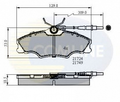 COMLINE cbp1433 -  Комплект тормозных колодок, дисковый тормоз