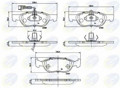 COMLINE cbp1477 -  Комплект тормозных колодок, дисковый тормоз