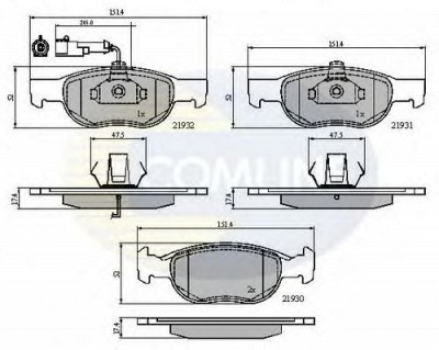 COMLINE cbp1479 -  Комплект тормозных колодок, дисковый тормоз