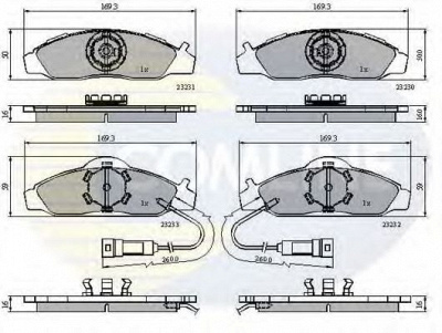 COMLINE cbp1581 -  Комплект тормозных колодок, дисковый тормоз