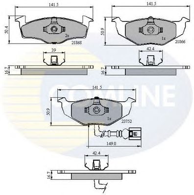 COMLINE cbp1707 -  Комплект тормозных колодок, дисковый тормоз